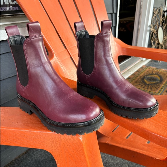 Everlane The Lug Chelsea Boot Leather Bordeaux Purple 5.5 36 - Picture 7 of 10